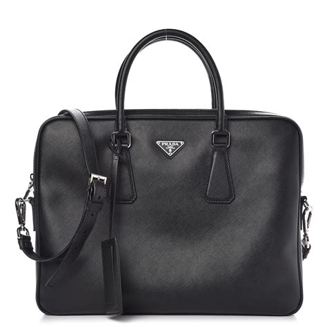 prada saffiano briefcase black|prada saffiano leather briefcase.